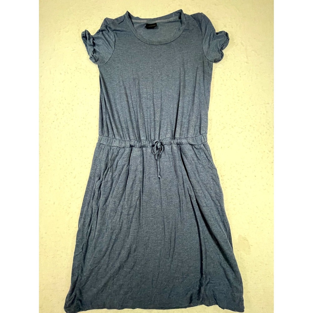 32 Degrees Cool T Shirt Dress Womens S Gray Drawstring Waist Pocket Short Sleeve
